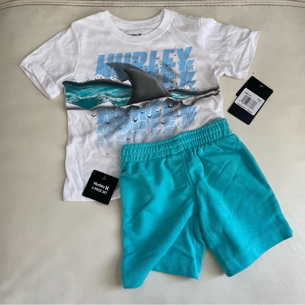 Hurley cute shark boy too shorts outfit 8001 - Picture 2 of 7
